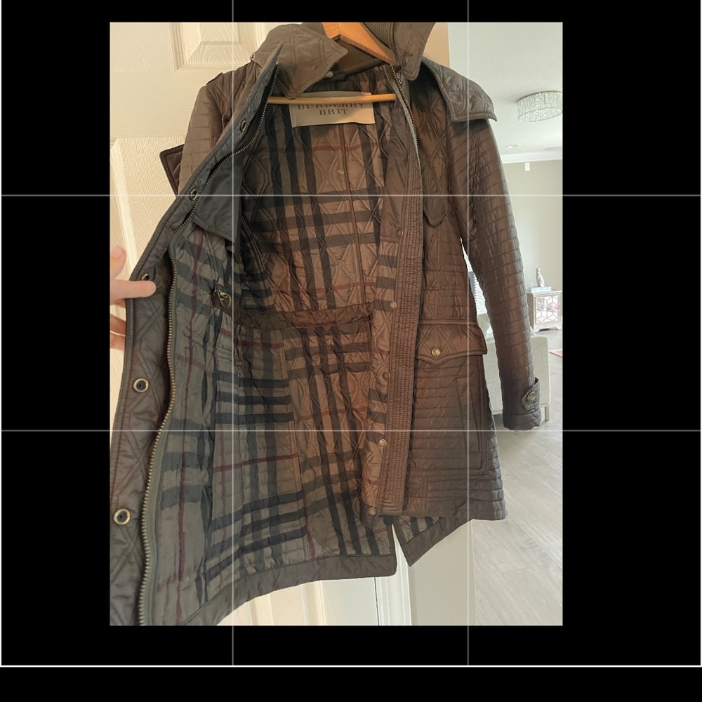 BURBERRY BRIT Bosworth Quilted Patchwork Anorak Jacket Coat - Olive Green fur